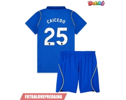 Lacne Dětský Futbalové dres Chelsea Moises Caicedo #25 2026-27 Krátky Rukáv - Domáci (+ trenírky)
